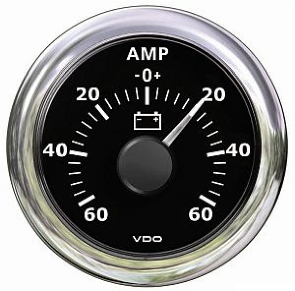 Strommeter, weiß -60 A + 60 A