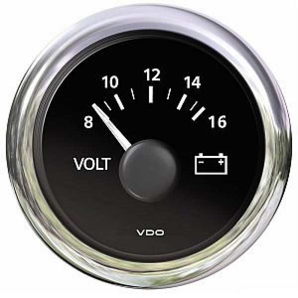 Volmeter, schwarz 8/16 V