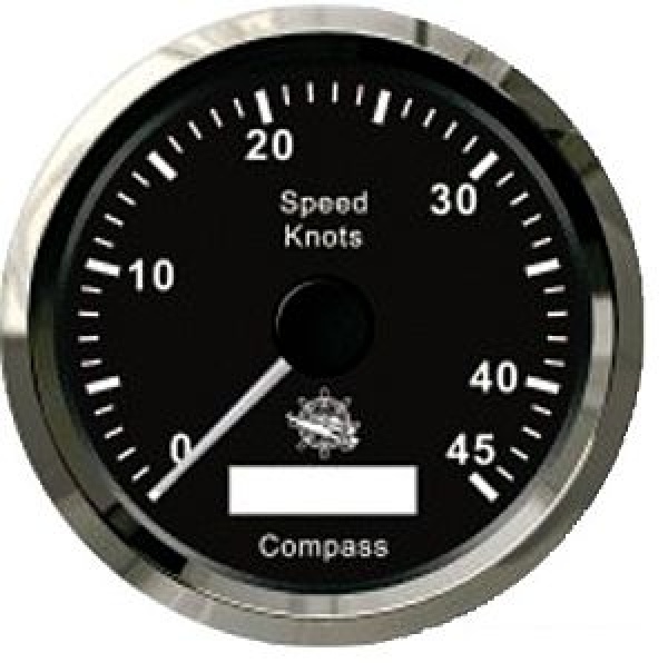 Geschwindigkeitsmesser GPS-Kompass schwarz/poliert