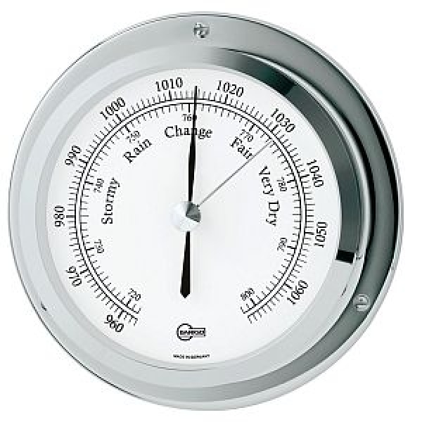 Barigo Barometer Star Messing, verchromt