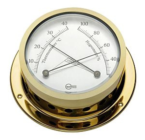 Barigo Hygrometer Star Messing, vergoldet