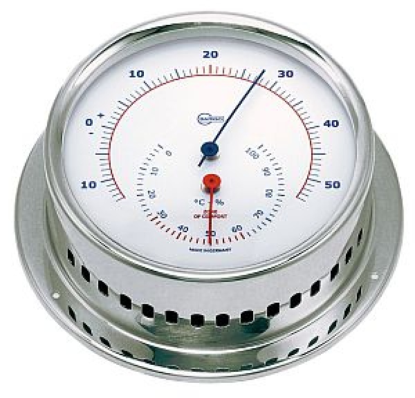 Barigo Sky Hygro-Thermometer Stahl poliert/weiß