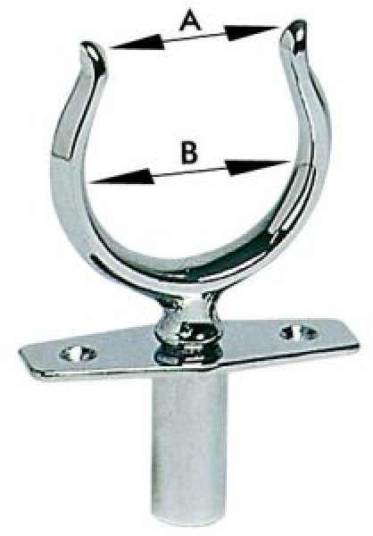 Ruderdolle m. Blindbuchse Messing, verchromt 42 mm