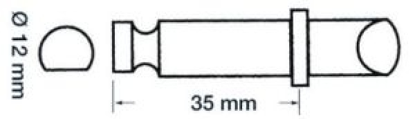 Ruderdolle Kunststoff/Messing 12 x 35 mm