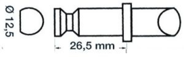 Ruderdolle Kunstoff/Messing 12,5 x 26,5 mm