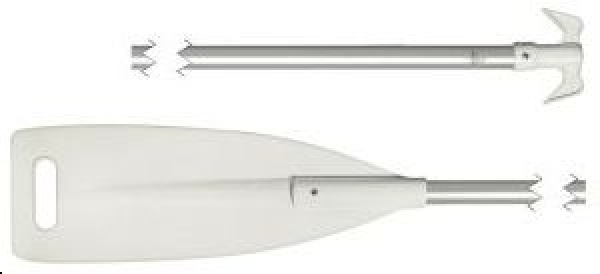 Paddel mit Blatt aus weißem ABS und Nylonbootshaken am Ende, 130cm