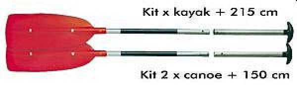 Zusammensteckbare Stechpaddel für Kanus 150 cm je