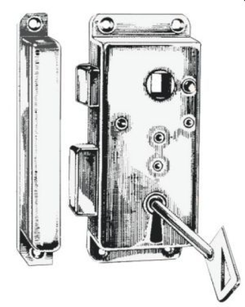 Schloß Messing, verchromt LX innen 110x45 mm