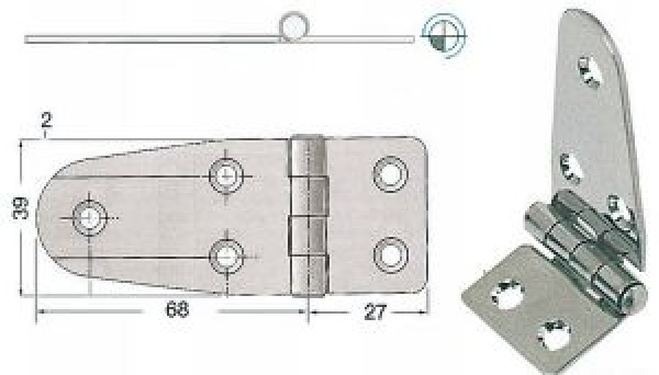 Scharnier 95x39 mm