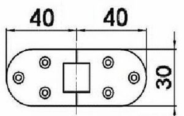 Mikrogussscharnier 80 x 30 mm