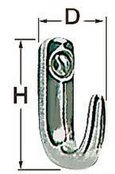 Haken Edelstahl, poliert 29x32 mm