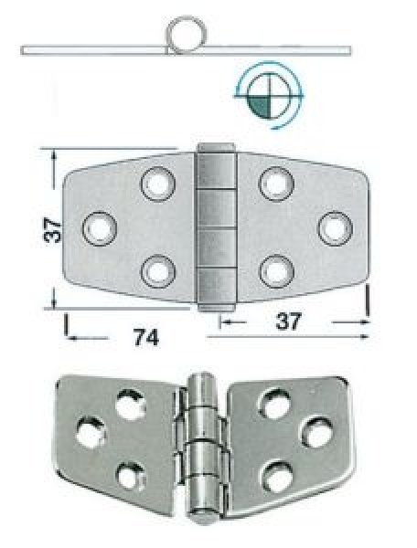 Scharnier herausragender Kern 74x37 mm