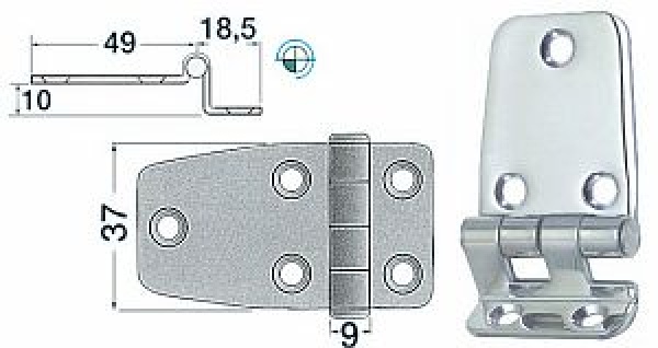 Winkelscharnier 67,5x37 mm