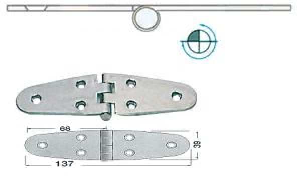 Scharnier umgekehrt 137x39 mm