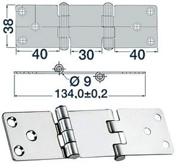 Winkelscharnier 134x38 mm