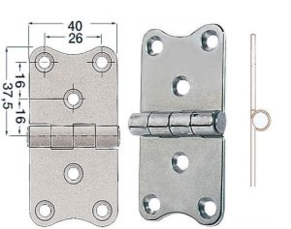 Scharnier herausragender Kern 75x40 mm