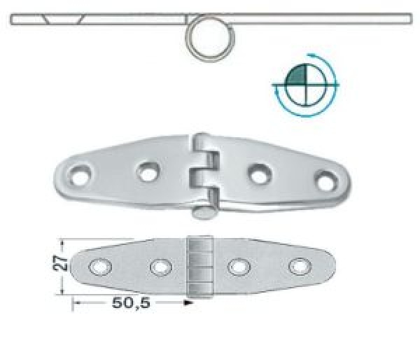 Scharnier umgekehrt 101x27 mm