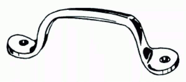 Heckgriff Messing, verchromt 165x35x45 mm
