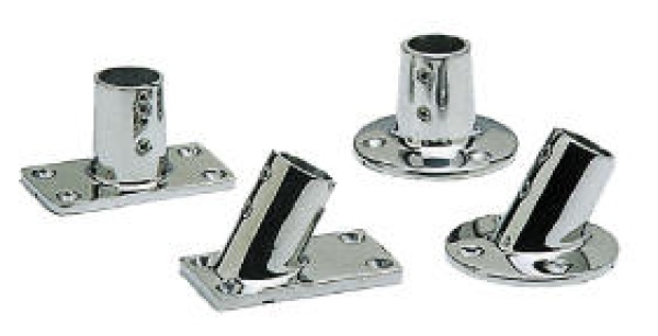 Relingstützenhalter, rechteckig AISI316 60° 25 mm