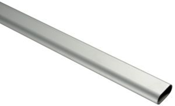 Ovales Rohr, poliert u. eloxiert 40x20 mm