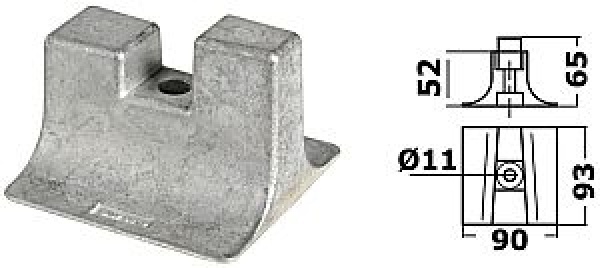 Anodo piede Yamaha 300/350 HP