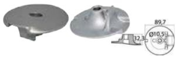 Aluminiumplattenanode f. Motor 200/350 PS