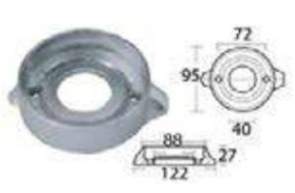 Kragenanode aus Magnesium f. Sail Drive Ø 97 mm