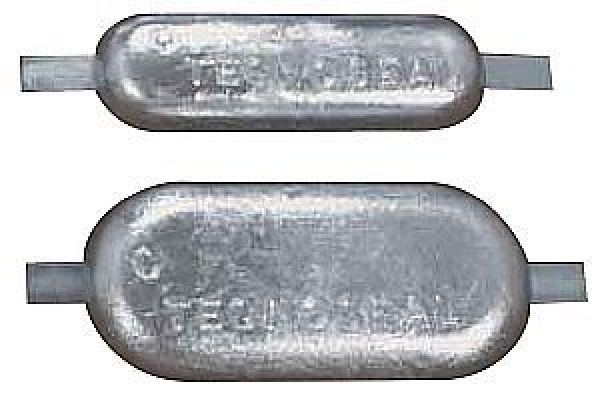 Anode, oval m.Einsatz 215x90x30 mm