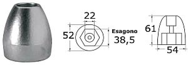 Ogivenanode aus Zink f. Bravo III