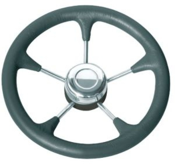 PolyurethanSteuerrad VA-Stahl Speichen Ø280mm schw