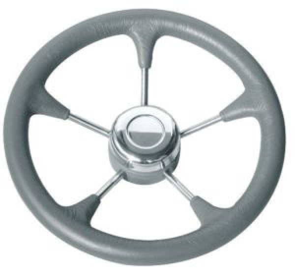 PolyurethanSteuerrad VA-Stahl Speichen Ø280mm grau