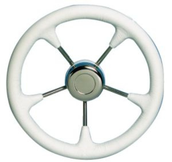PolyurethanSteuerrad VA-Stahl Speichen Ø280mm weiß