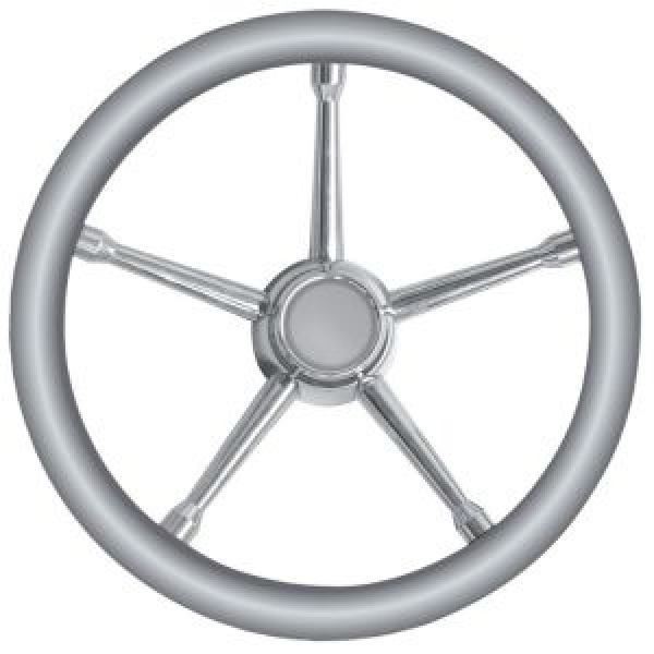 A Steuerrad Polyurethan weich grau/VA-Stahl 350mm