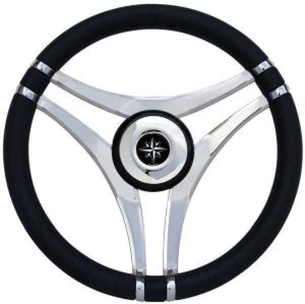 IMPACT Steuerrad schwarz VA-Stahl Speichen Ø350mm