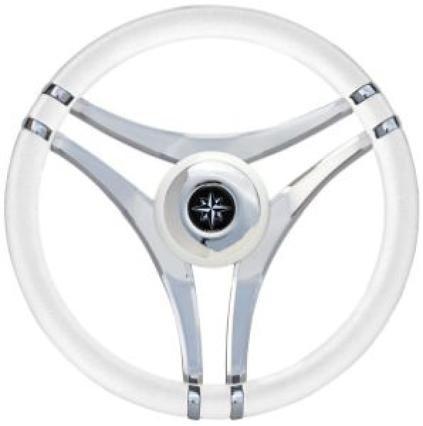 IMPACT Steuerrad weiß VA-Stahl Speichen Ø 350mm