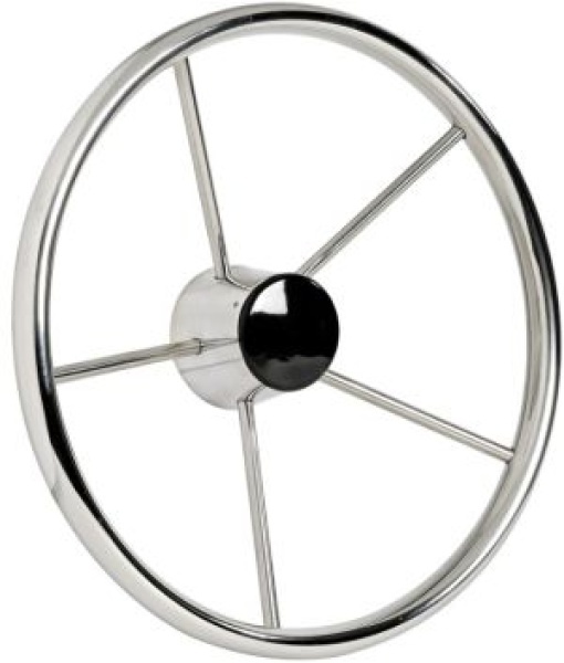 5-Speichensteuerrad VA-Stahl 380 mm