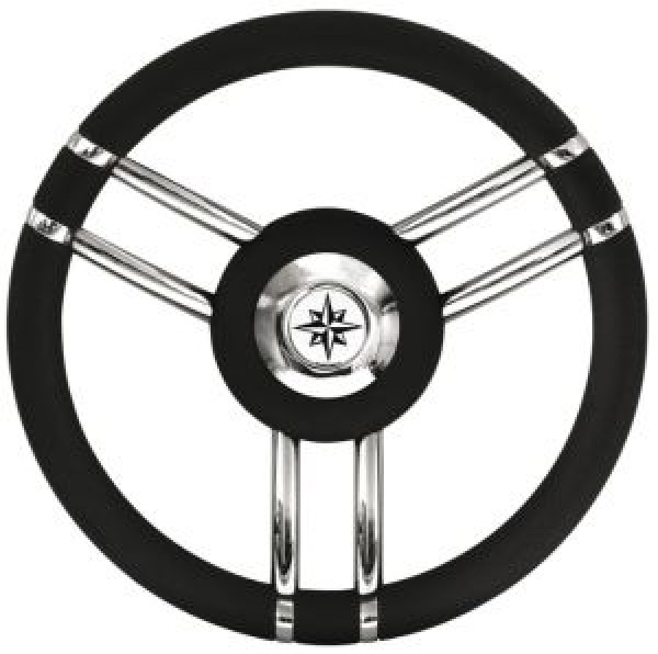 Apollo Steuerrad VA-Stahl+Polyurethan Ø350mm schwa