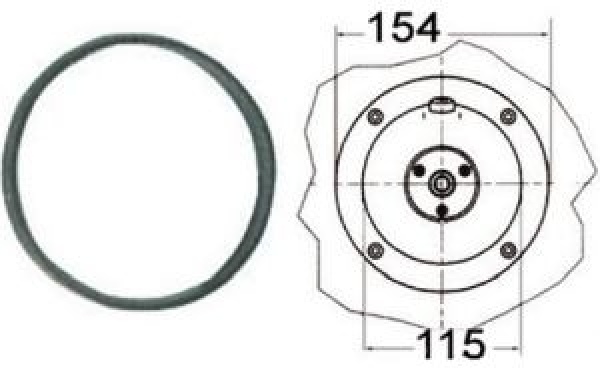 Flansch f.hydraulische Steuerung Ultraflex rund
