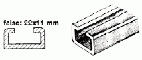 Aluminiumschiene + Nylonschiebe 1 m 22x11 mm