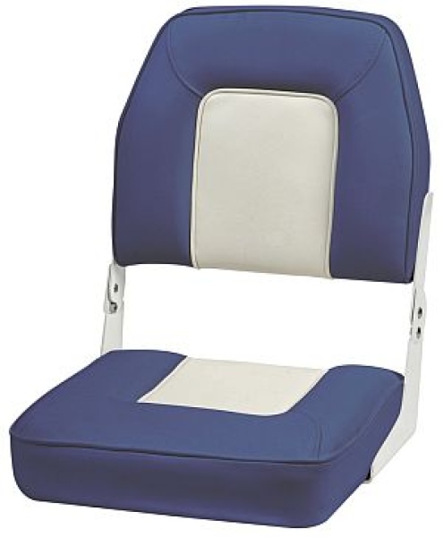 De Luxe Sitz m. Lehne, klappbar weiß/blau