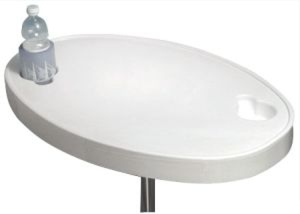 Tisch aus weißem ABS, oval 77x51 cm