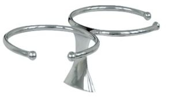 Glas-Halter doppelt AISI 316 m. Stiftschrauben