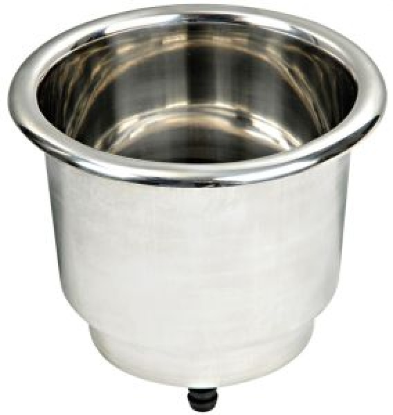 Delux VA-Stahl Glasshalter m. LED Drainageloch