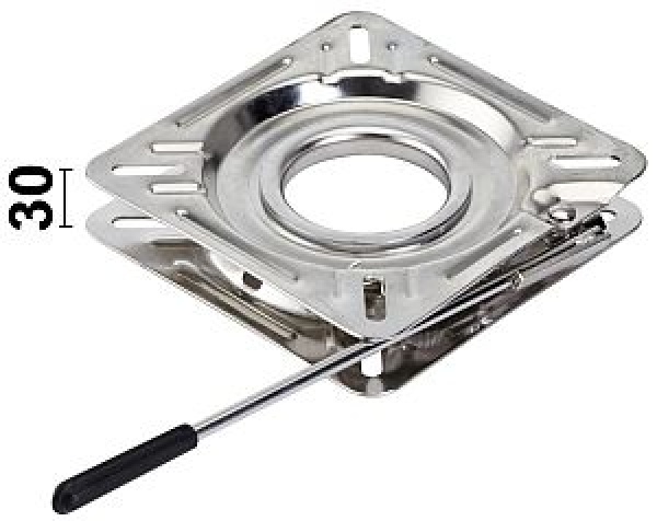 Drehbare Basis aus VA-Stahl + Schnappriegel