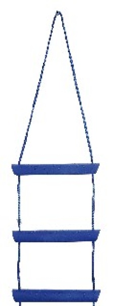 Nylonseil-Strickleiter, blau 3 Polycarbonat-Stufen