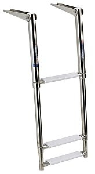 Teleskopbadeleiter, breit AISI316 4-stufig