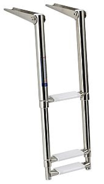 Teleskopbadeleiter, schmal AISI316 3-stufig weiß