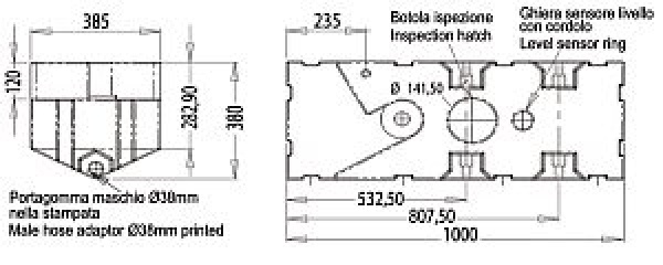 Schmutzwassertank m.Zerhacker 12 V 100 l