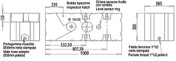 Schmutzwassertank m.Zerhacker 12 V 115 l