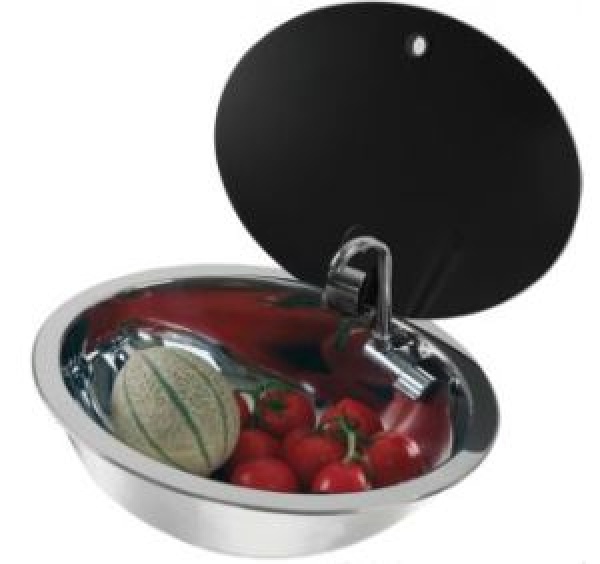 Spüle m. Rauchglass-Abdeckung 330 mm
